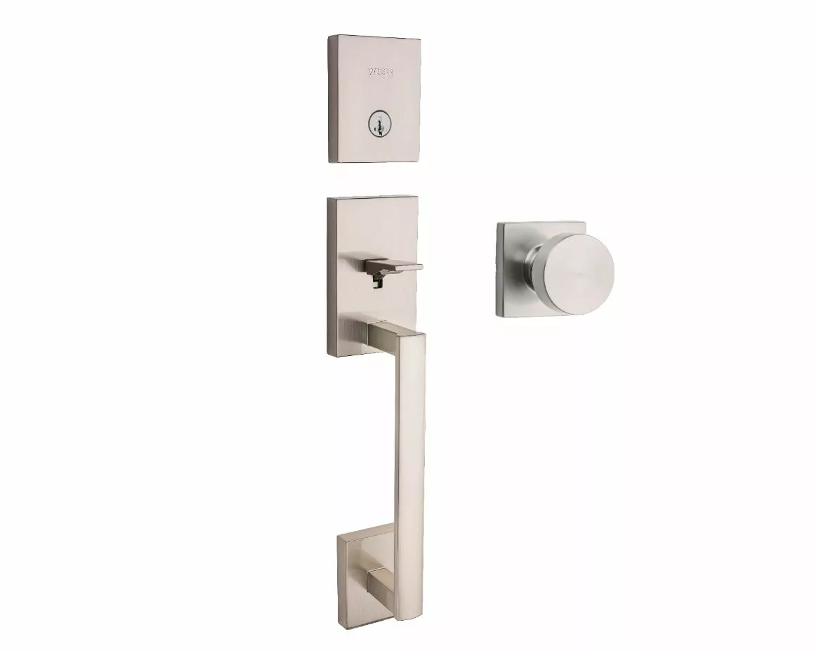 Weiser Weiser San Clemente Entry Handleset With Cambie Knob In Satin Nickel 4 Weiser Weiser San Clemente Entry Handleset With Cambie Knob In Satin Nickel - Image 2
