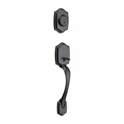 Weiser Brentwood Single Cylinder Handleset With Belmont Lever Featuring SmartKey In Iron Black -Weiser Shop 2220263 15610937