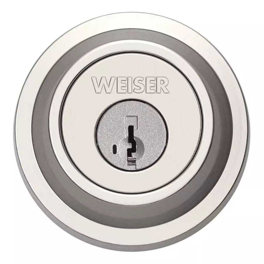Weiser Single Cylinder Deadbolt Featuring Featuring SmartKey In Satin Nickel 6 Weiser Single Cylinder Deadbolt Featuring Featuring SmartKey In Satin Nickel - Image 4