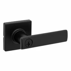 Weiser Breton Entry Lever Featuring SmartKey In Matte Black -Weiser Shop 3730096 45418792