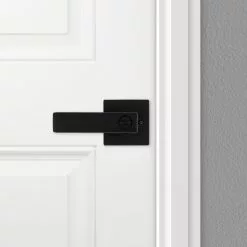 Weiser Breton Entry Lever Featuring SmartKey In Matte Black -Weiser Shop 3730096 45418798