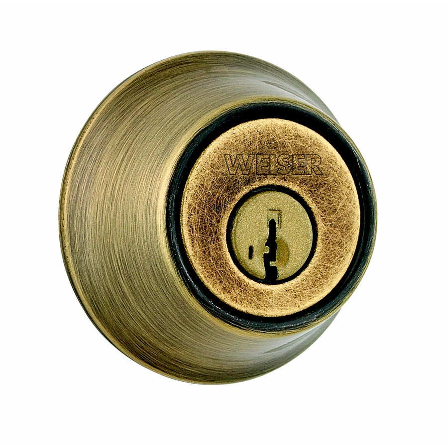 Weiser Single Cylinder Deadbolt - Antique Brass 4 Weiser Single Cylinder Deadbolt - Antique Brass - Image 2