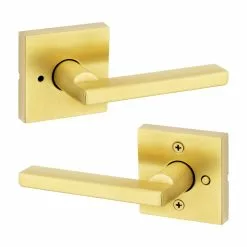 Weiser Halifax Sain Brass No Deadbolt Reversible Privacy Lever Single Pack -Weiser Shop 5251736 50333334 001