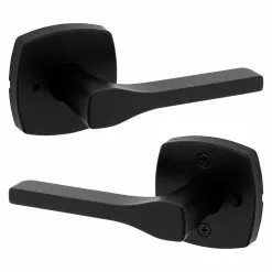 Weiser Prague Matte Black No Deadbolt Reversible Privacy Lever Single Pack -Weiser Shop 5251744 50333253 001