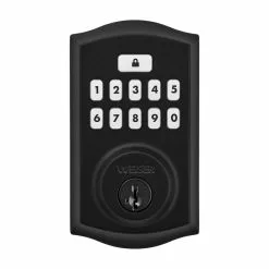 Weiser 9260 SmartCode Traditional Electronic Deadbolt Featuring SmartKey Security In Matte Black