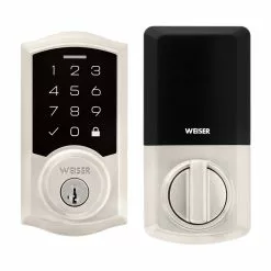 Weiser Electronics 270 SmartCode Satin Nickel Single-Cylinder SmartKey Electronic Deadbolt -Weiser Shop 5251753 50334025 001