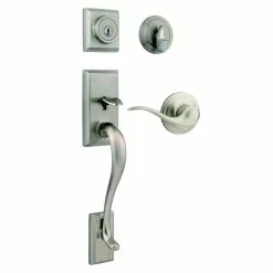 Weiser Hawthorne/Toluca SmartKey Keyed Entry Handleset (Satin Nickel)