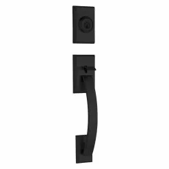 Weiser Deadbolt Entrance Handleset Tavaris Black Matte
