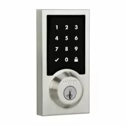 Weiser Premis SmartKey Touchscreen Electronic Deadbolt With Lighted Keypad (Satin Nickel) -Weiser Shop 843913 12102756 001