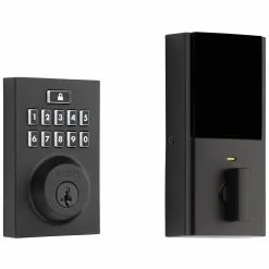 Weiser Contemporary SmartCode Electronic Deadbolt Featuring SmartKey In Matte Black