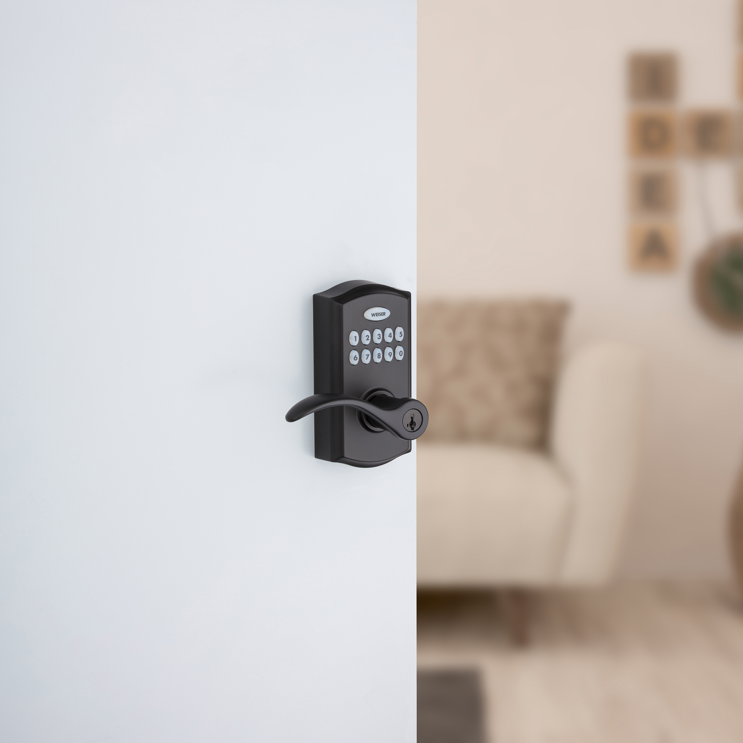 Weiser SmartCode Electronic Trapani Lever Featuring SmartKey Security In Matte Black 6 Weiser SmartCode Electronic Trapani Lever Featuring SmartKey Security In Matte Black - Image 4
