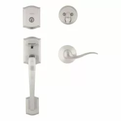 Weiser Prescott Single Cylinder Handleset With Toluca Lever Featuring SmartKey Security In Satin Nickel -Weiser Shop 938587 16563497