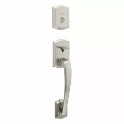 Weiser Prescott Single Cylinder Handleset With Toluca Lever Featuring SmartKey Security In Satin Nickel -Weiser Shop 938587 16563498