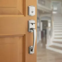 Weiser Prescott Single Cylinder Handleset With Toluca Lever Featuring SmartKey Security In Satin Nickel -Weiser Shop 938587 16563499