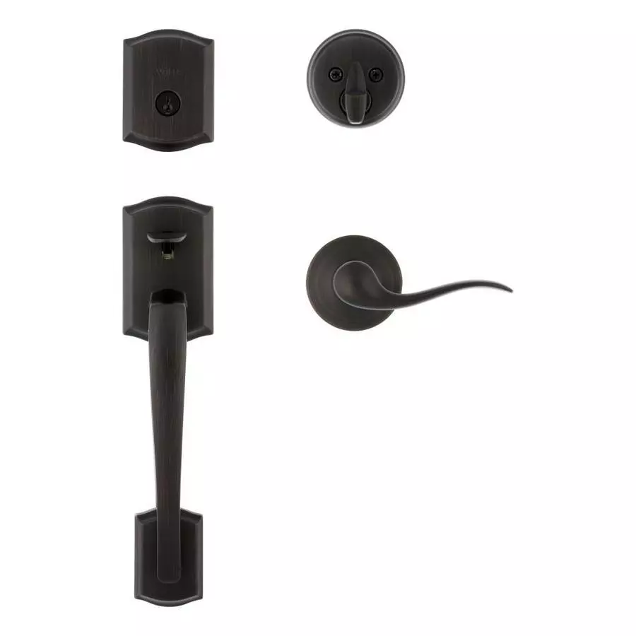 Weiser Prescott Single Cylinder Handleset With Toluca Lever Featuring SmartKey Security In Matte Black 7 Weiser Prescott Single Cylinder Handleset With Toluca Lever Featuring SmartKey Security In Matte Black - Image 6