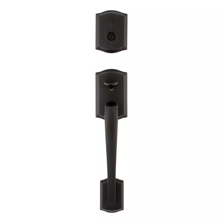 Weiser Prescott Single Cylinder Handleset With Toluca Lever Featuring SmartKey Security In Matte Black 4 Weiser Prescott Single Cylinder Handleset With Toluca Lever Featuring SmartKey Security In Matte Black - Image 3