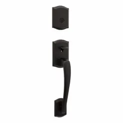 Weiser Prescott Single Cylinder Handleset With Toluca Lever Featuring SmartKey Security In Matte Black 8 Weiser Prescott Single Cylinder Handleset With Toluca Lever Featuring SmartKey Security In Matte Black -Weiser Shop 938588 16563506